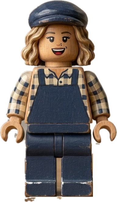 Lizzie as a wooden toy